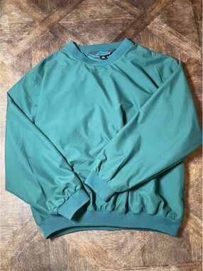 Tri-mountain green windbreaker pullover pockets 90s Y2K